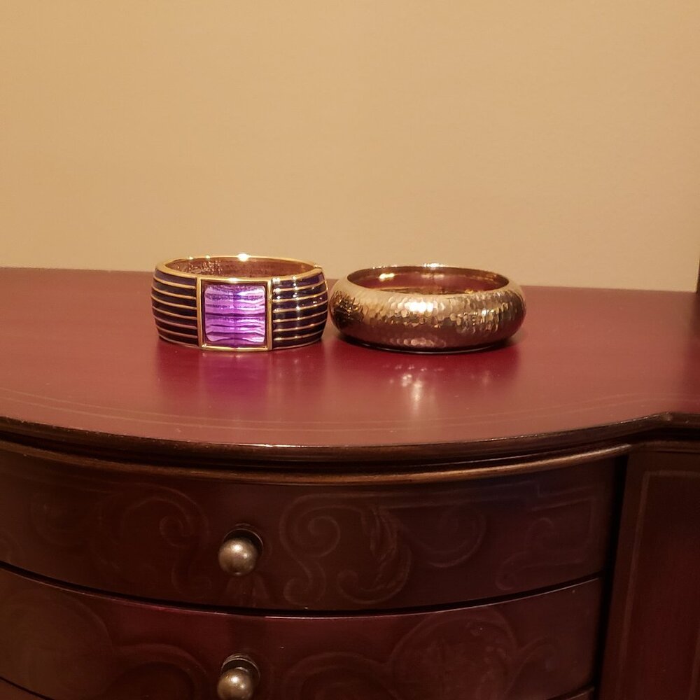 2 Bebe bangles gold purple